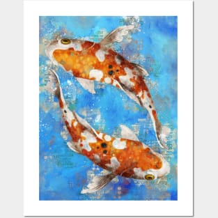 Koi Fishes Posters and Art